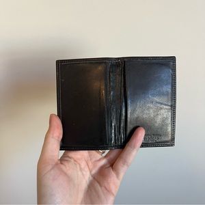 ⭐3/$30 Burnishing Buffalo by BOSCA, USA Made, Black Leather Card Holder Wallet